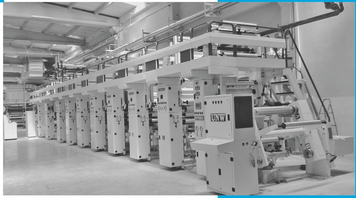 Nine-colour high-speed rotogravure printing line at the Frontline Pack World plant